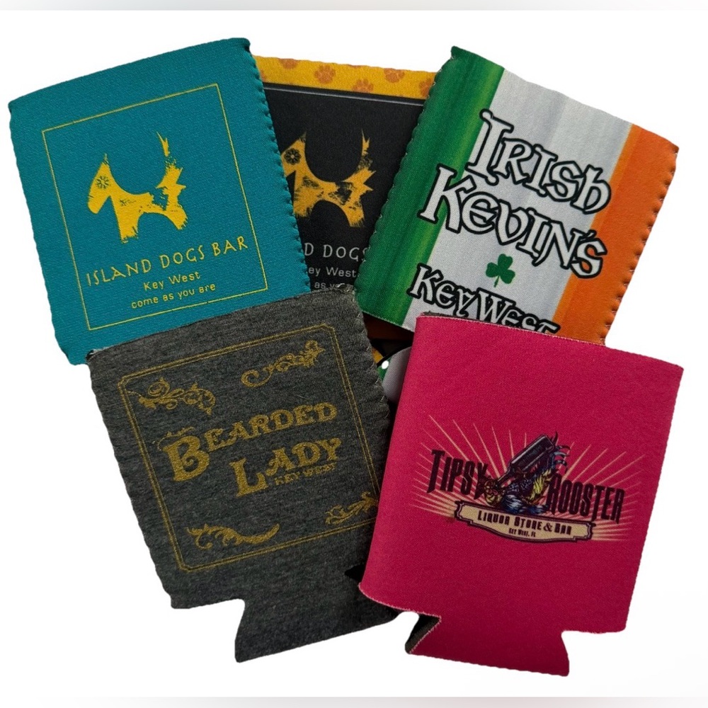 Lot of 5 Key West Bars Koozie Coozie Can Beer Bottle Cooler Hugger Souvenirs
